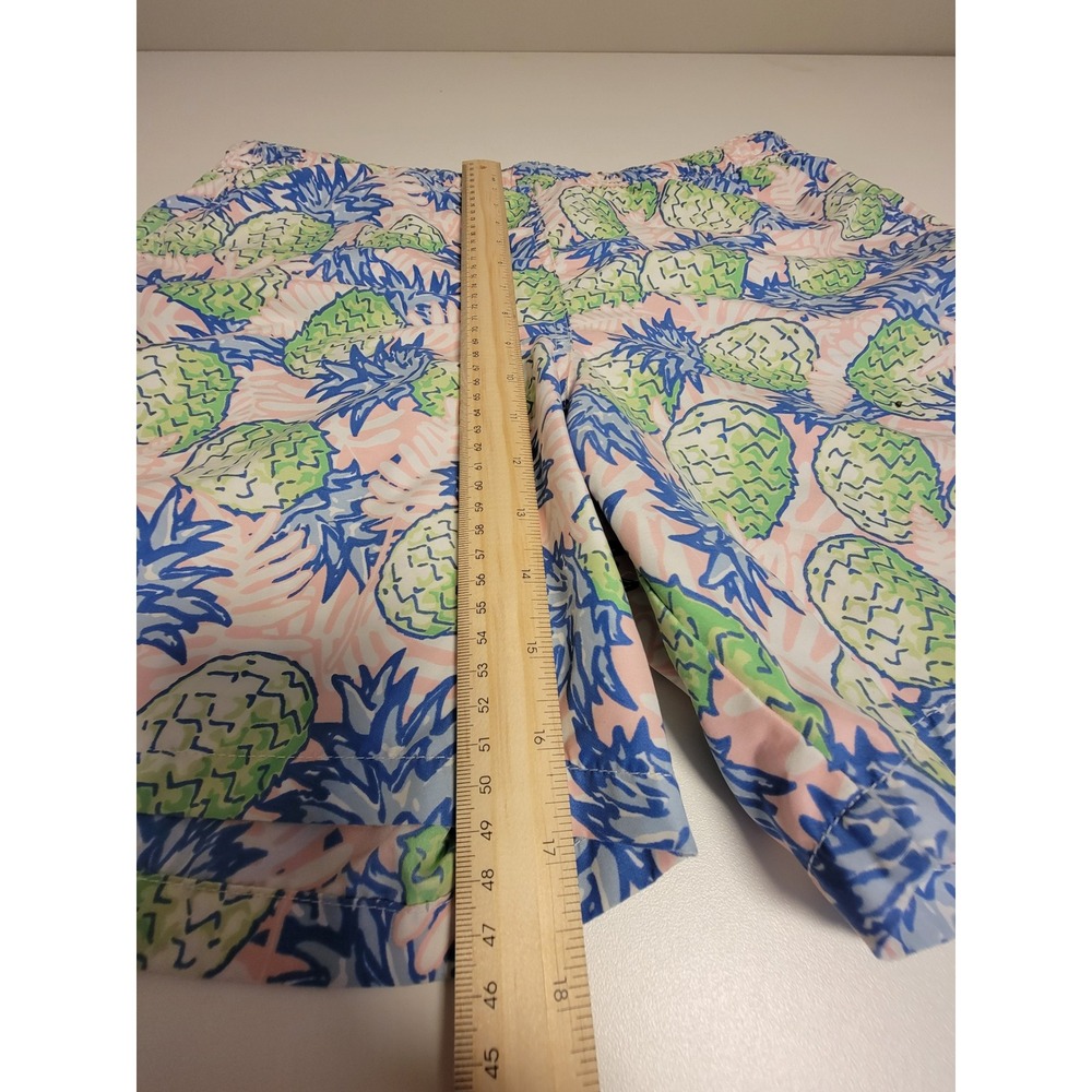 Vineyard Vines Mens Medium Pineapple Print Swim Trunks Blue Pink Green Shorts - Picture 7 of 8